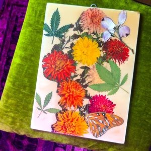 Vintage Handmade Botanical Butterfly Collage